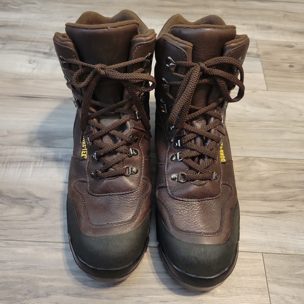 Cabelas Gore-Tex Hiking Boots Mens 14 Brown Leather Waterproof Vibram